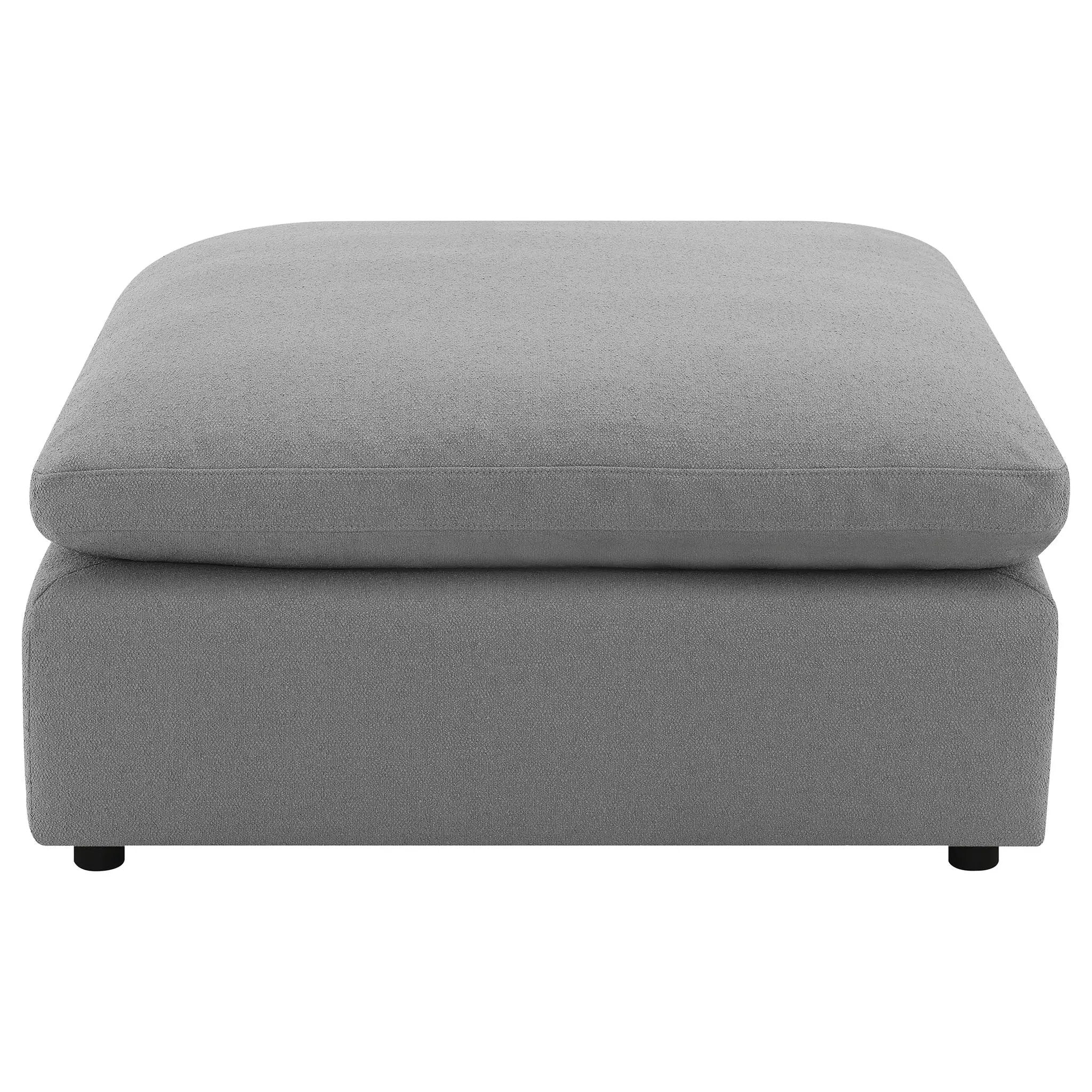 Raleigh Boucle Upholstered Ottoman Grey by Unique Piece Furniture