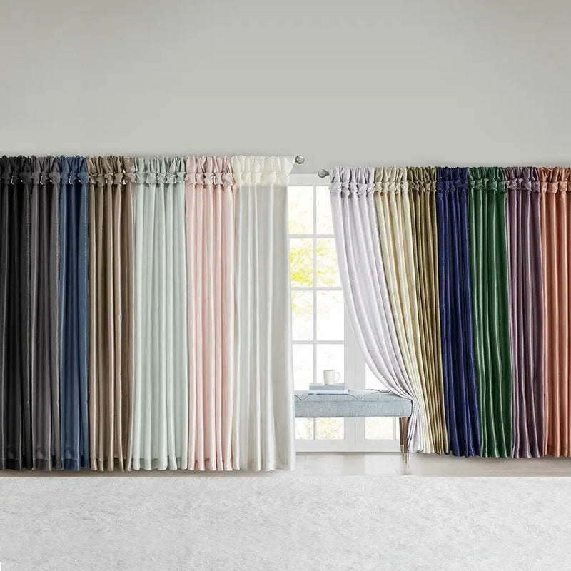 Twist Tab Lined Window Curtain Panel White 50x108 by HouseOfZazla