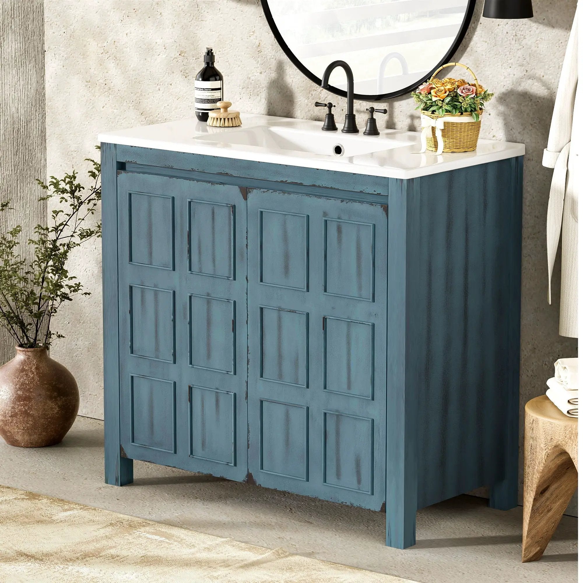 Bathroom Vanity Organizer With Sink, Combo Cabinet Set, Bathroom Storage Cabinet by Unique Piece Furniture