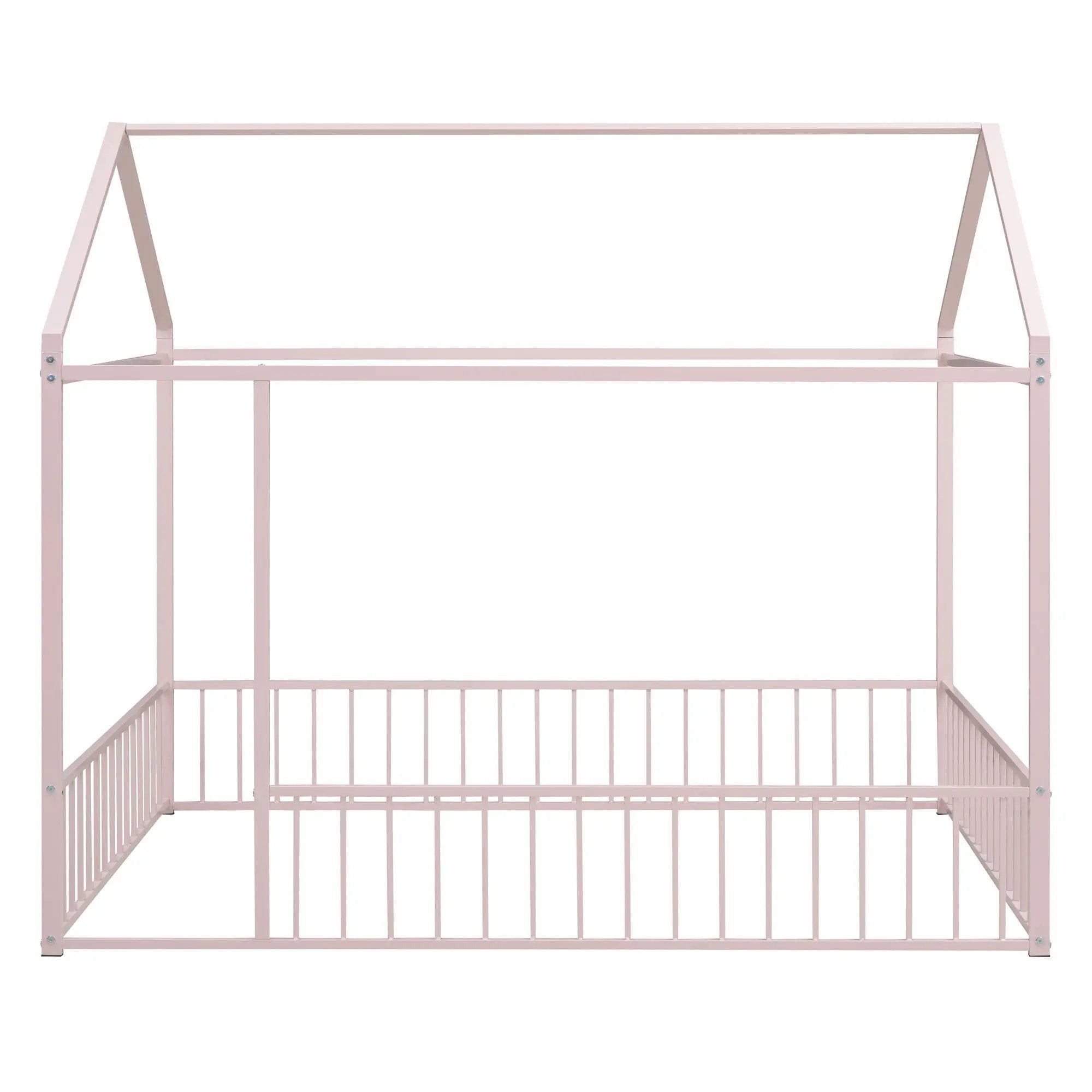 Metal Bed House Bed Frame With Fence by HouseOfZazla