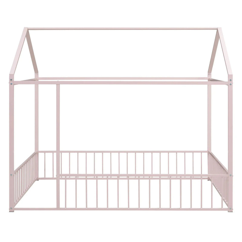 Metal Bed House Bed Frame With Fence by HouseOfZazla