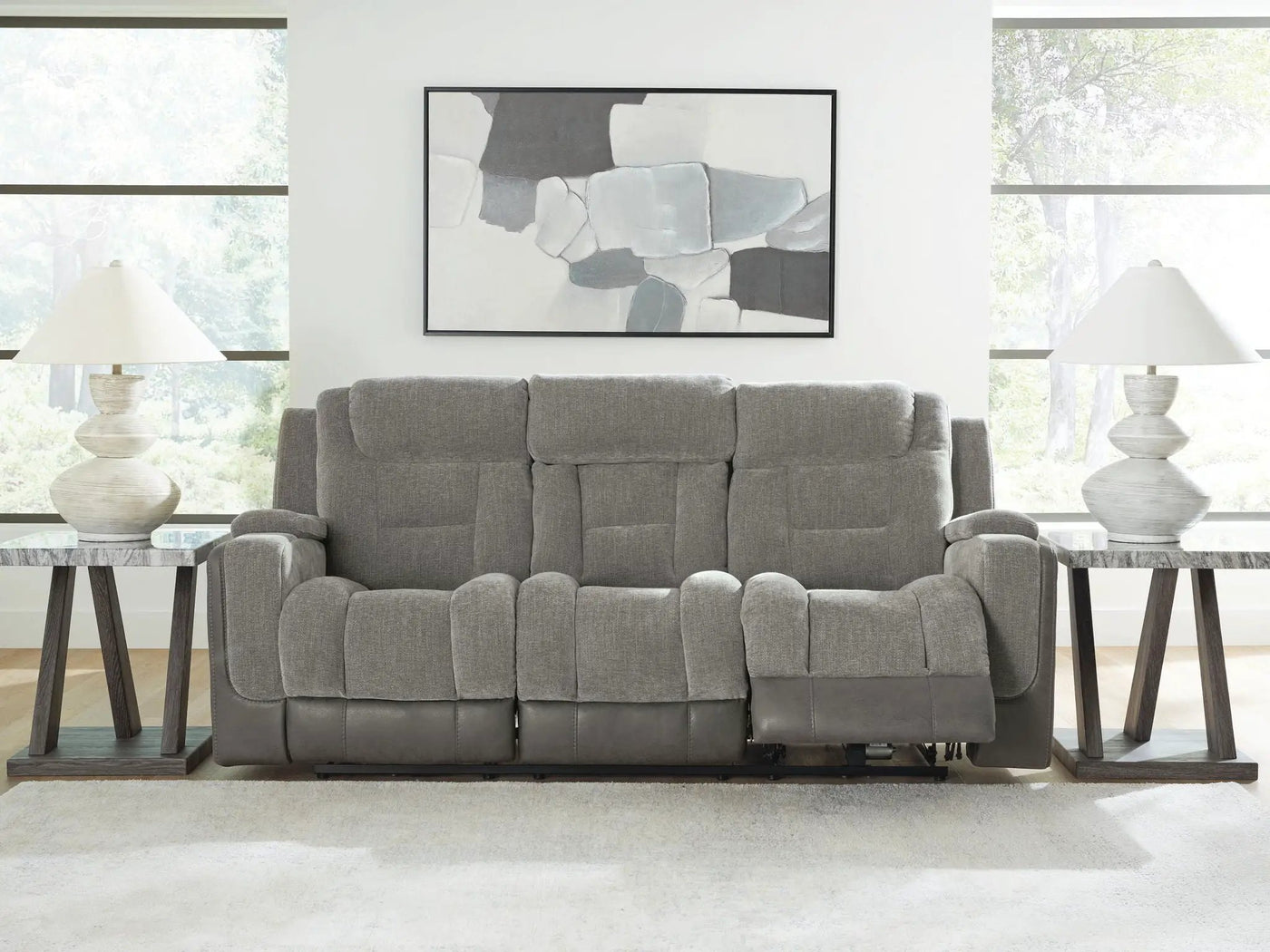 Mixed Motion - Power Reclining Sofa With Adjustable Headrest by Unique Piece Furniture