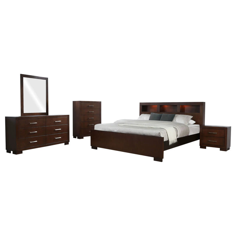 Jessica 5-piece California King Bedroom Set Cappuccino by Unique Piece Furniture