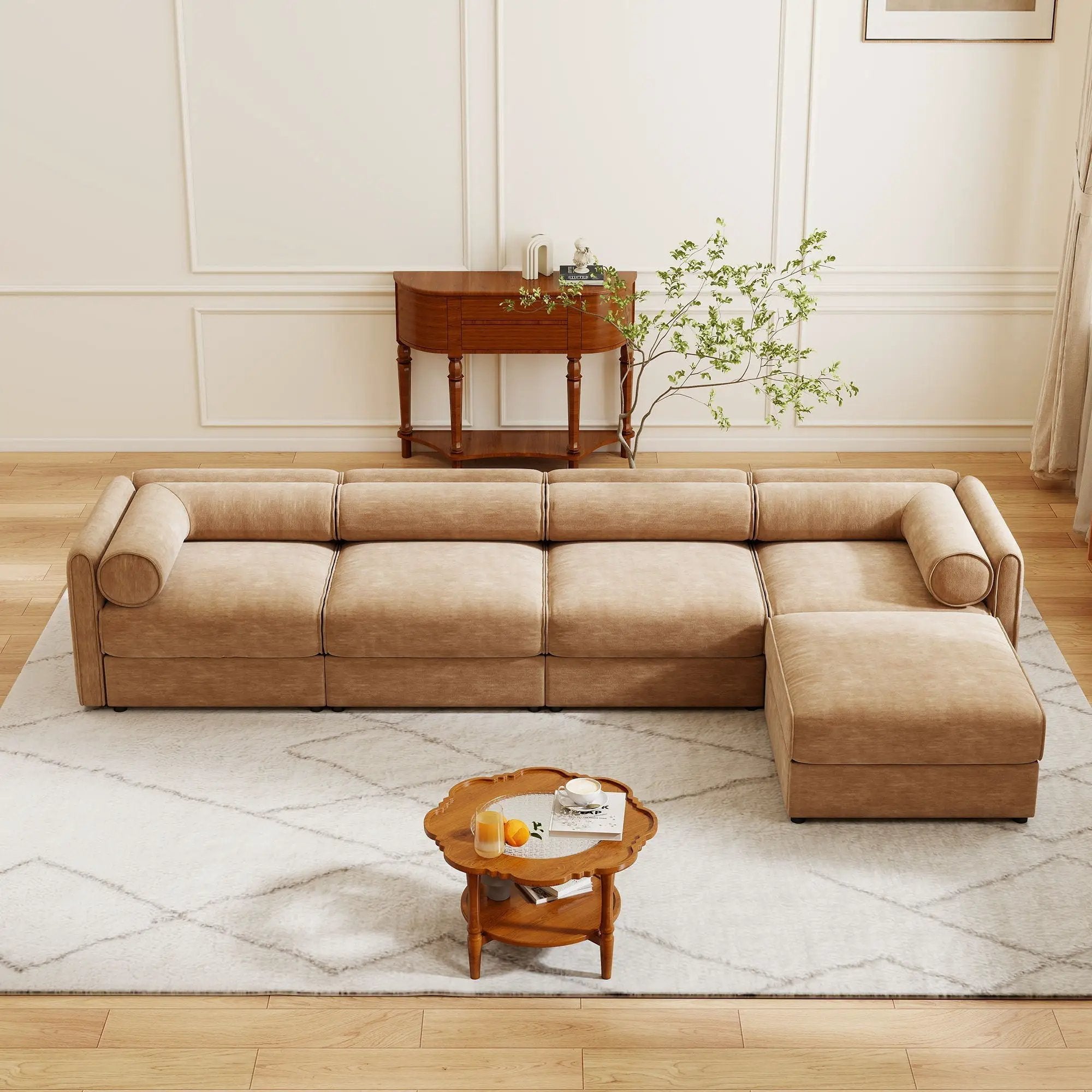 Contemporary Elegant Sofa With Storage And Ottoman by HouseOfZazla