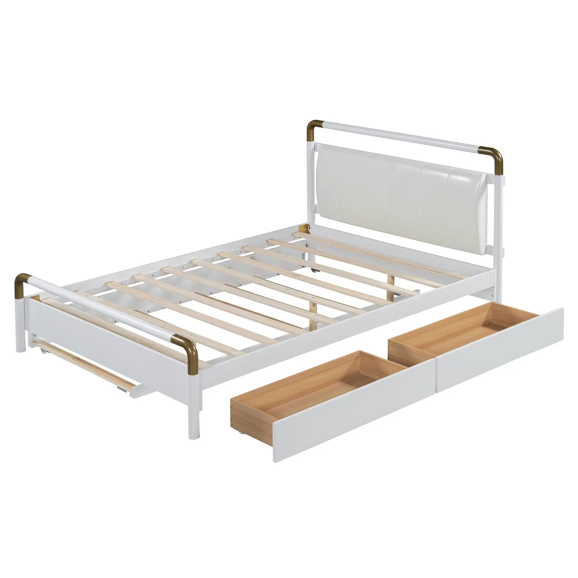 Storage Platform Bed, With 2 Big Drawers, Trundle by HouseOfZazla