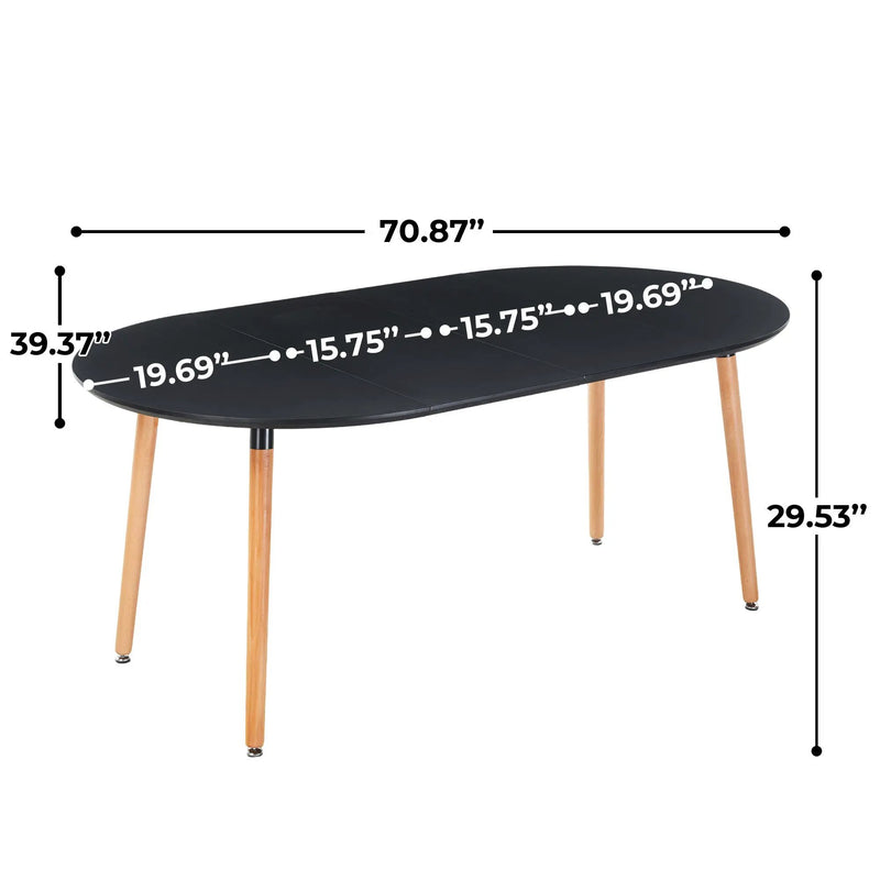 Extensible Dining and Office Table with Wood Legs by HouseOfZazla