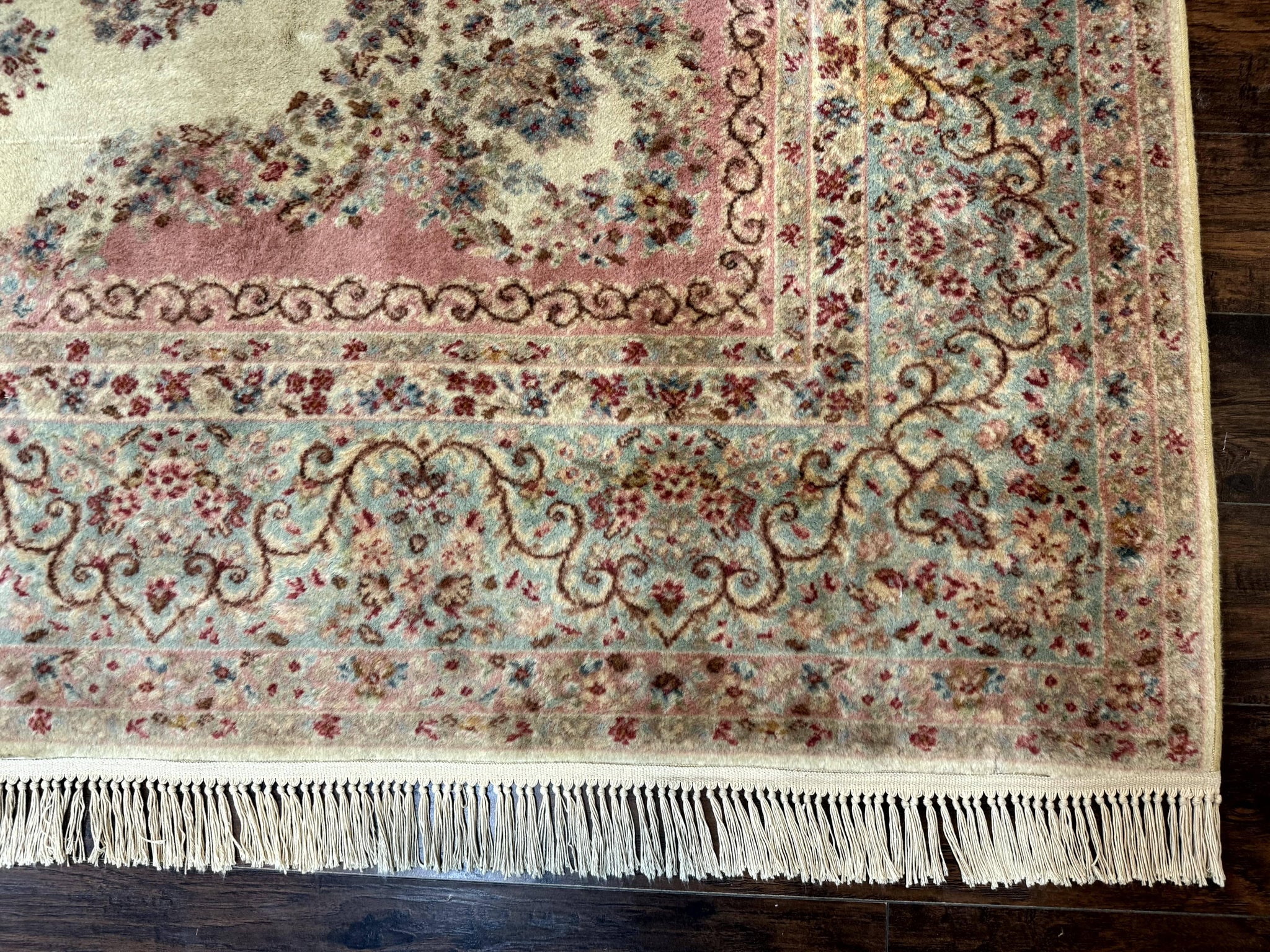 Karastan Rug 8.8 x 12, Pastel Ivory Kirman Rug #784, Wool Karastan Carpet, Original 700 Series, Vintage Karastan Area Rug, Discontinued by Jewel Rugs