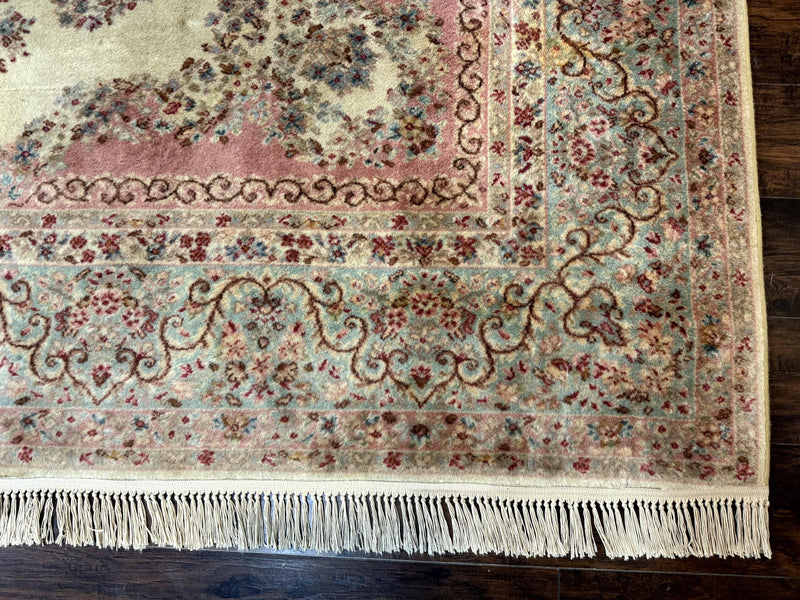 Karastan Rug 8.8 x 12, Pastel Ivory Kirman Rug #784, Wool Karastan Carpet, Original 700 Series, Vintage Karastan Area Rug, Discontinued by Jewel Rugs