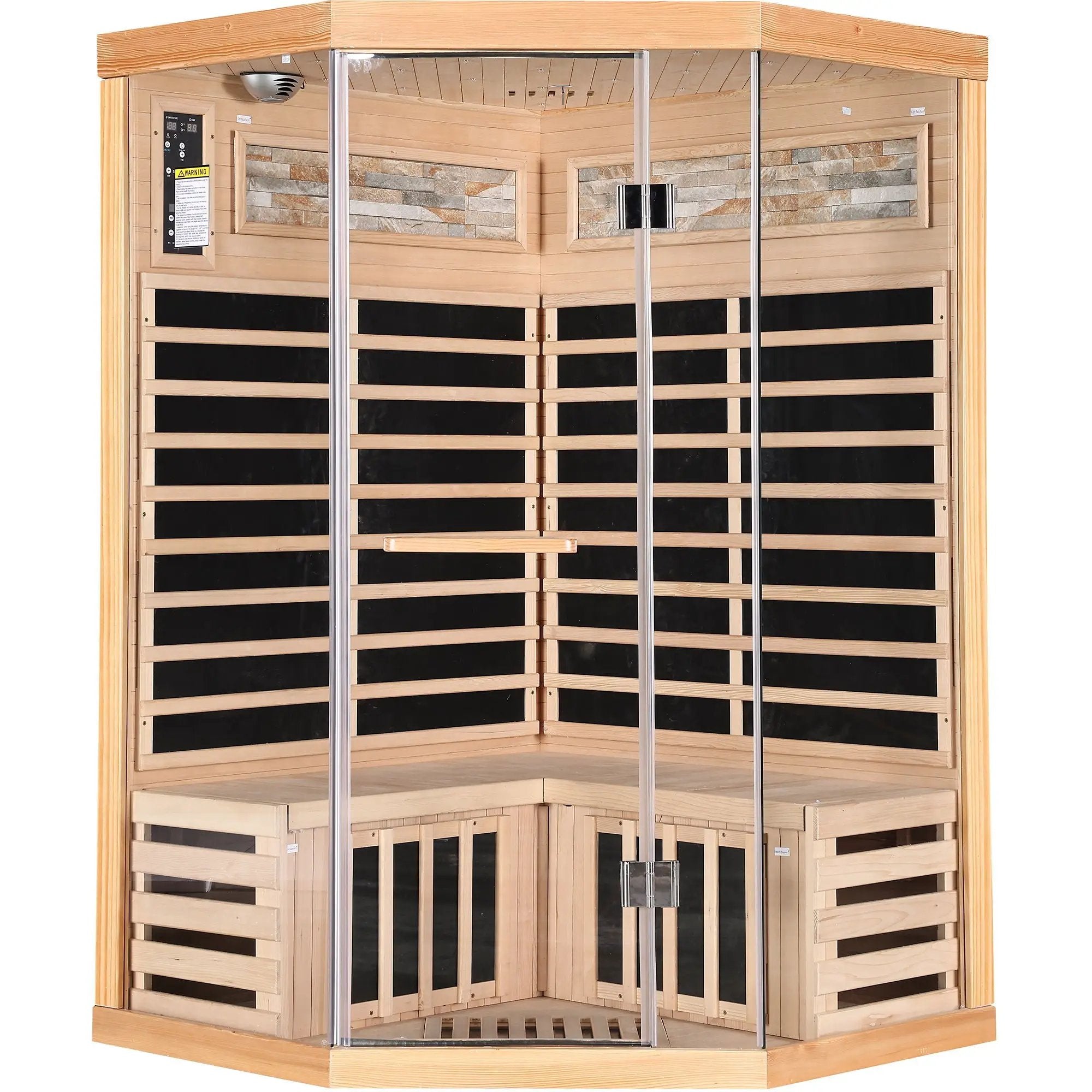 Double Sauna Room With Carbon Heating Plates - White Oak by HouseOfZazla