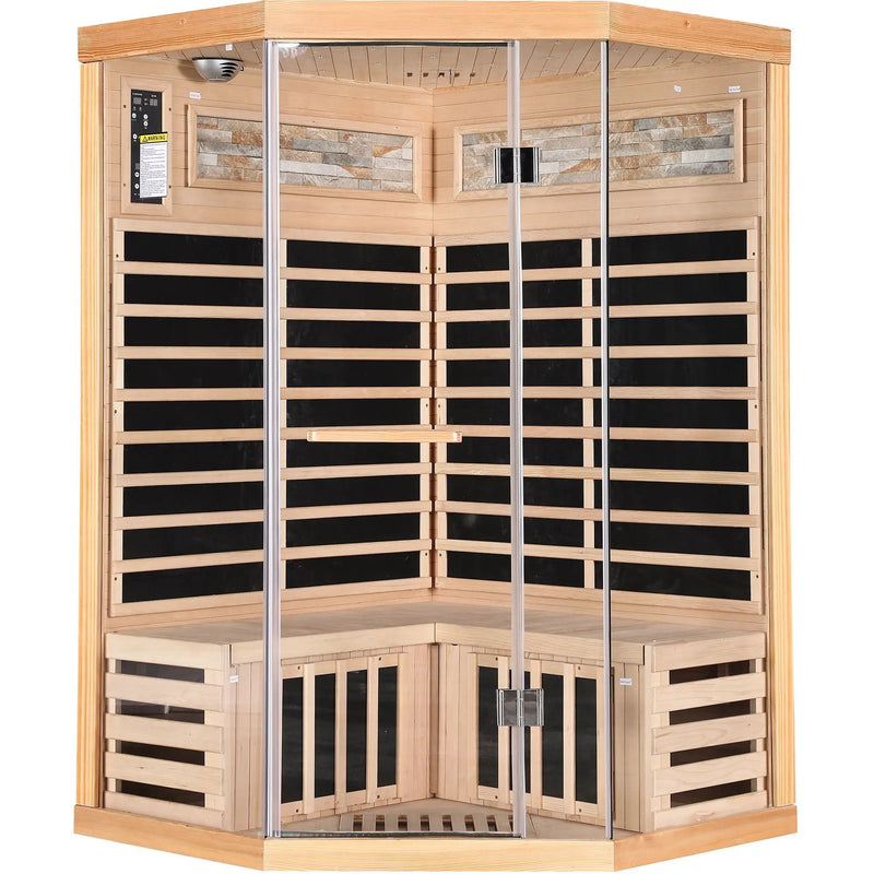 Double Sauna Room With Carbon Heating Plates - White Oak by HouseOfZazla