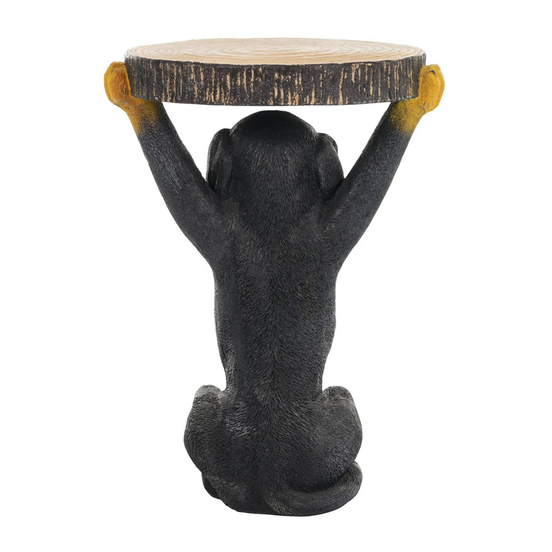 22.17'H Black Dog Side Table Pedestal End Table Stool by HouseOfZazla