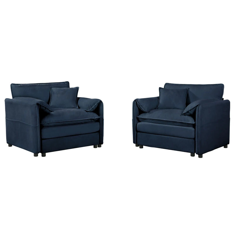 Modern Oversized Accent Chair, Comfy Single Sofa With Large Seat (Set of 2) by Unique Piece Furniture