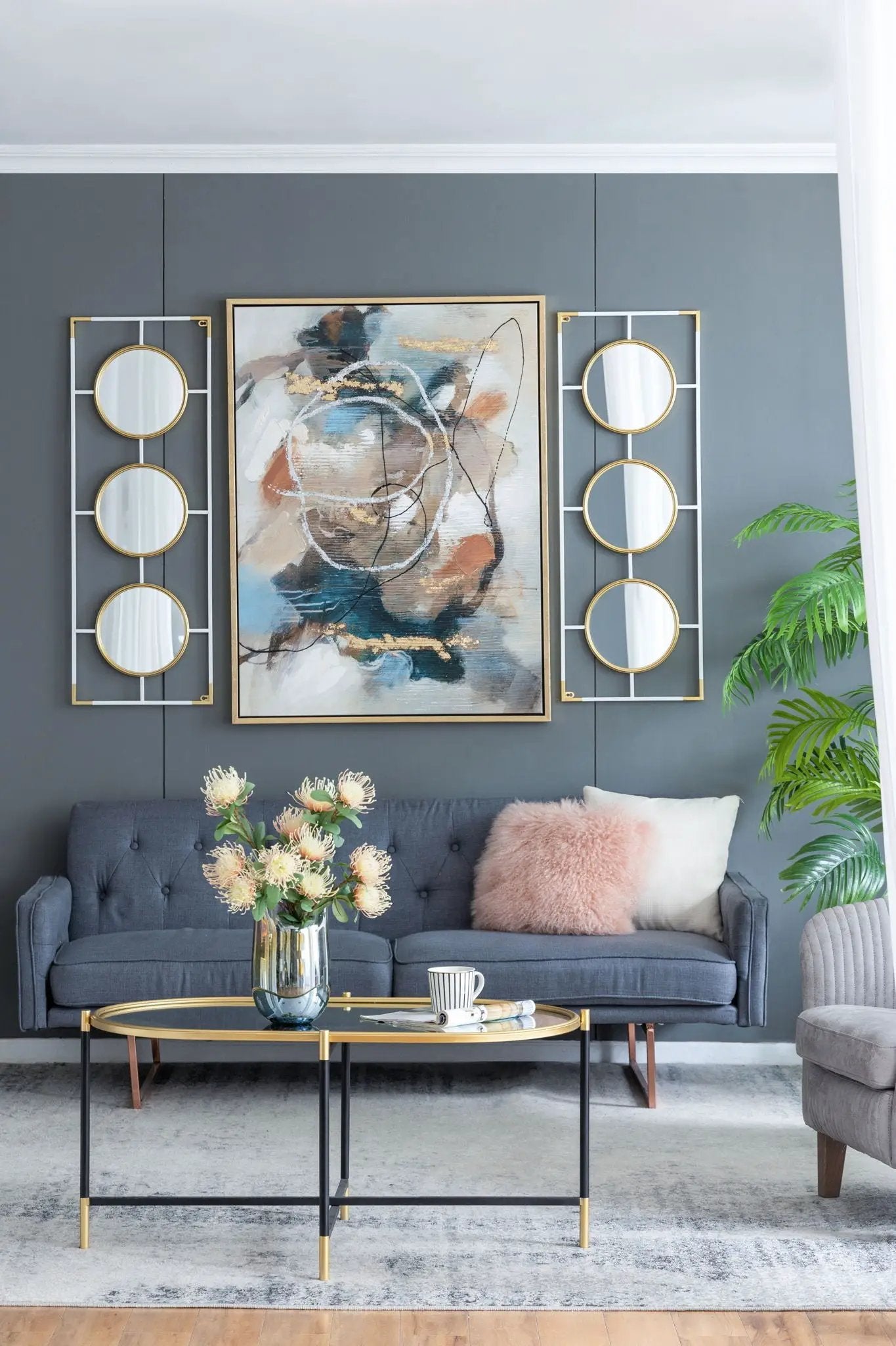 3 Mirror Piece Wall Mirror InRectangular Frame, Home Wall Decor For Bedroom Living Room by HouseOfZazla