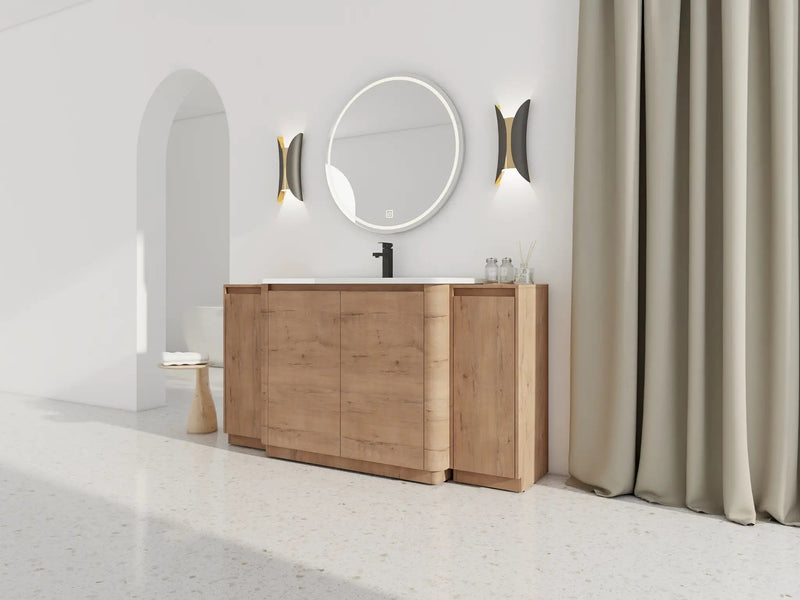 64'' Freestanding Bathroom Vanity with Ceramic Sink by HouseOfZazla