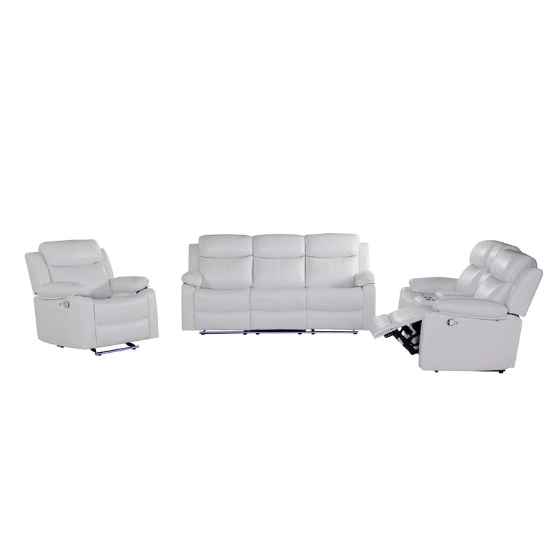 Blanche - Glider Recliner With LED, Pillow Top Arms by HouseOfZazla