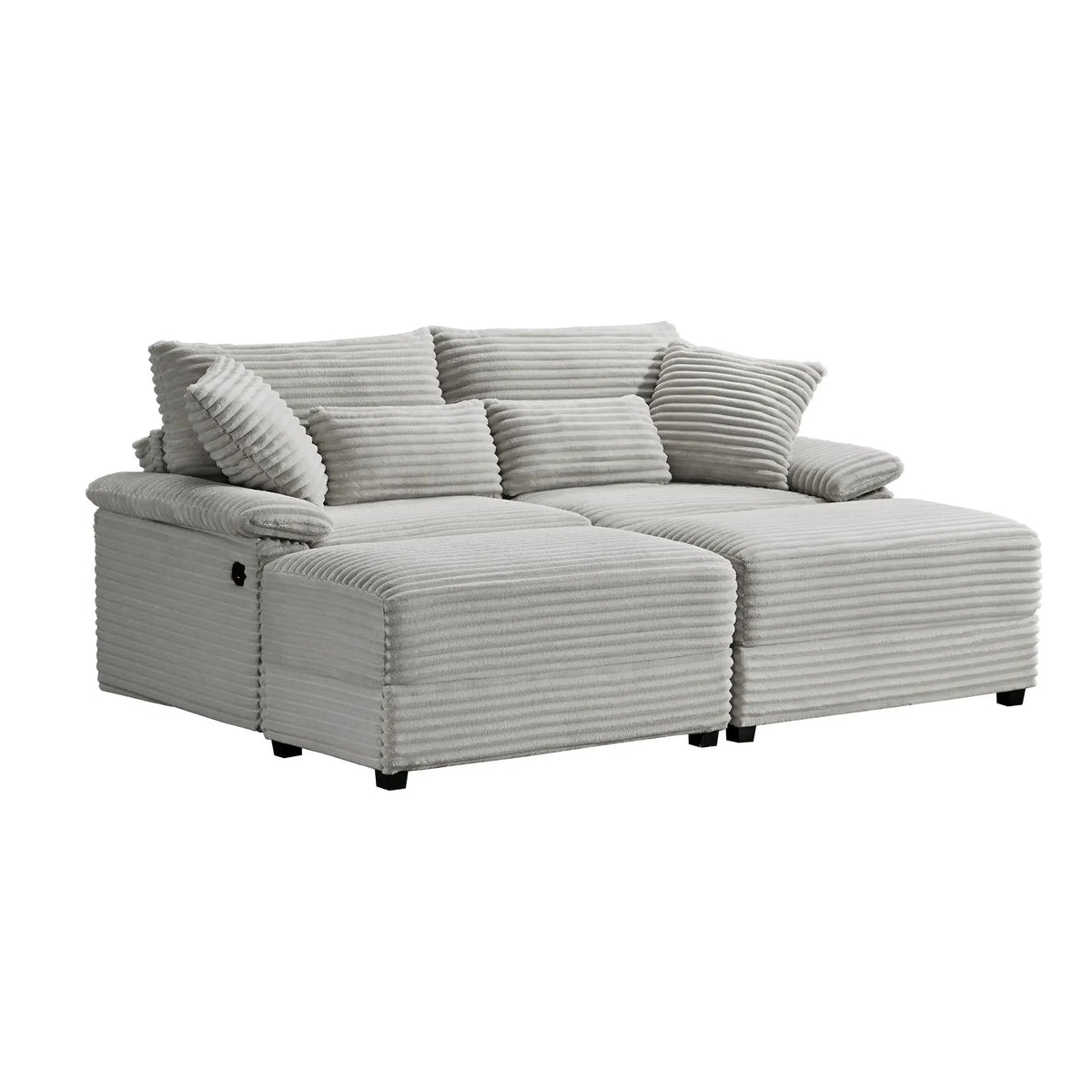 Double Chaise Lounge Set with Reversible Ottoman by HouseOfZazla