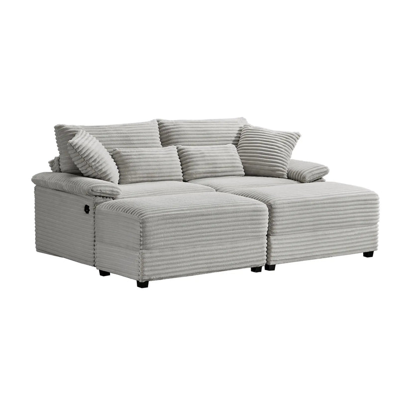 Double Chaise Lounge Set with Reversible Ottoman by HouseOfZazla