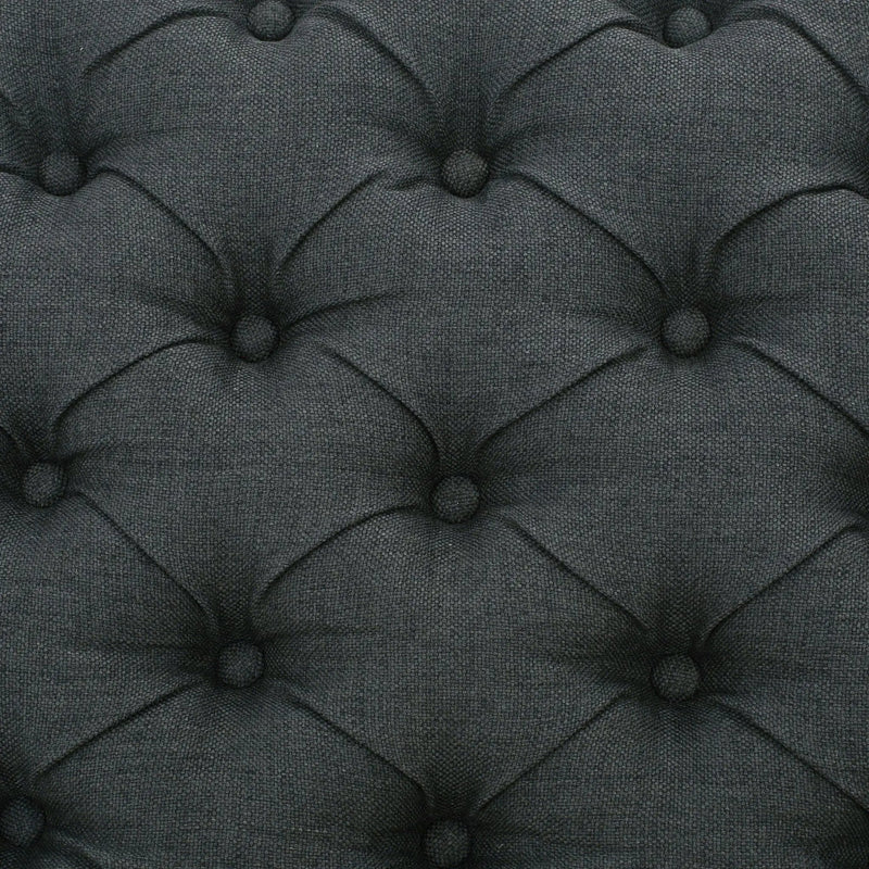 Contemporary Storage Ottoman With Tufted Top - Dark Gray by HouseOfZazla