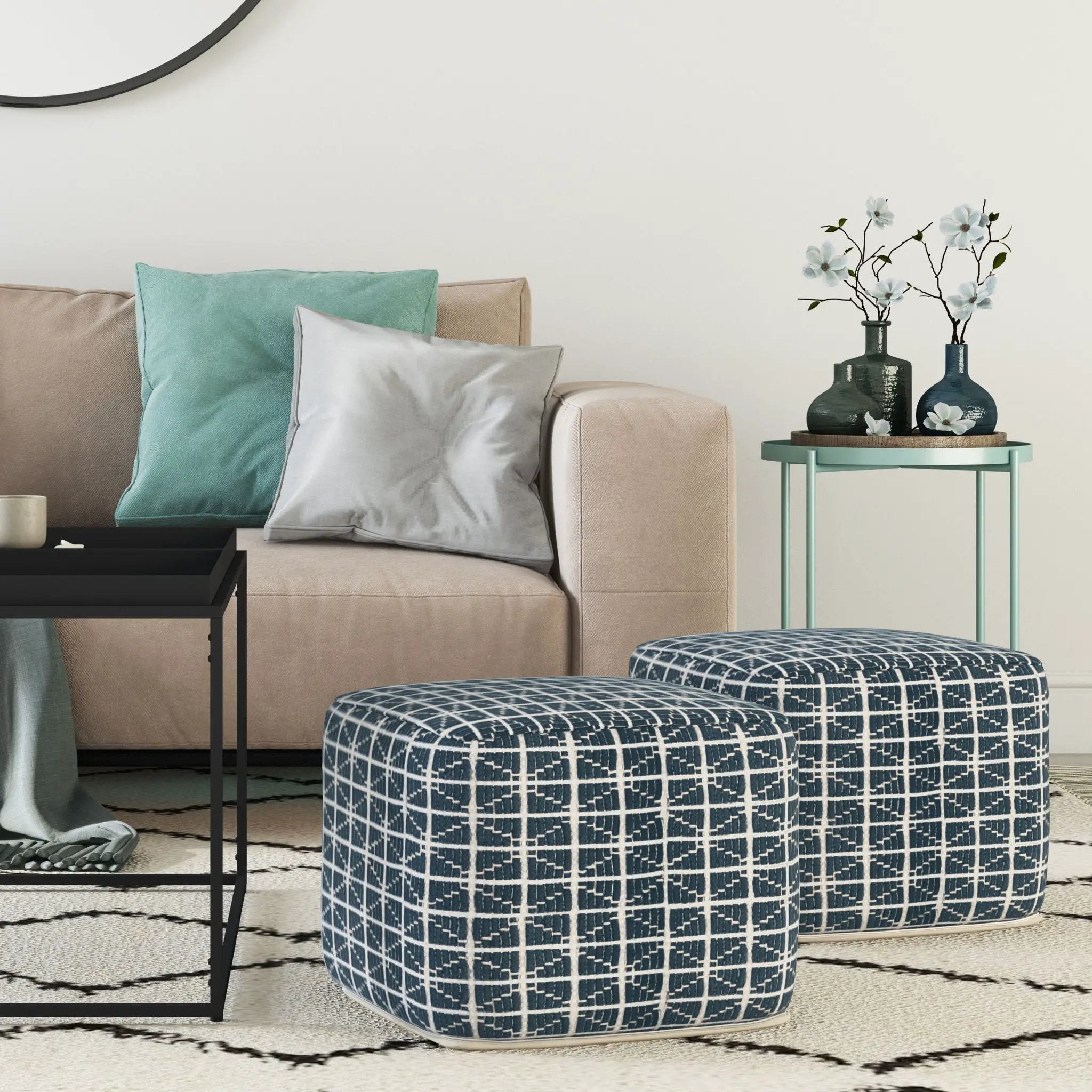 Noreen - Upholstered Square Pouf by HouseOfZazla