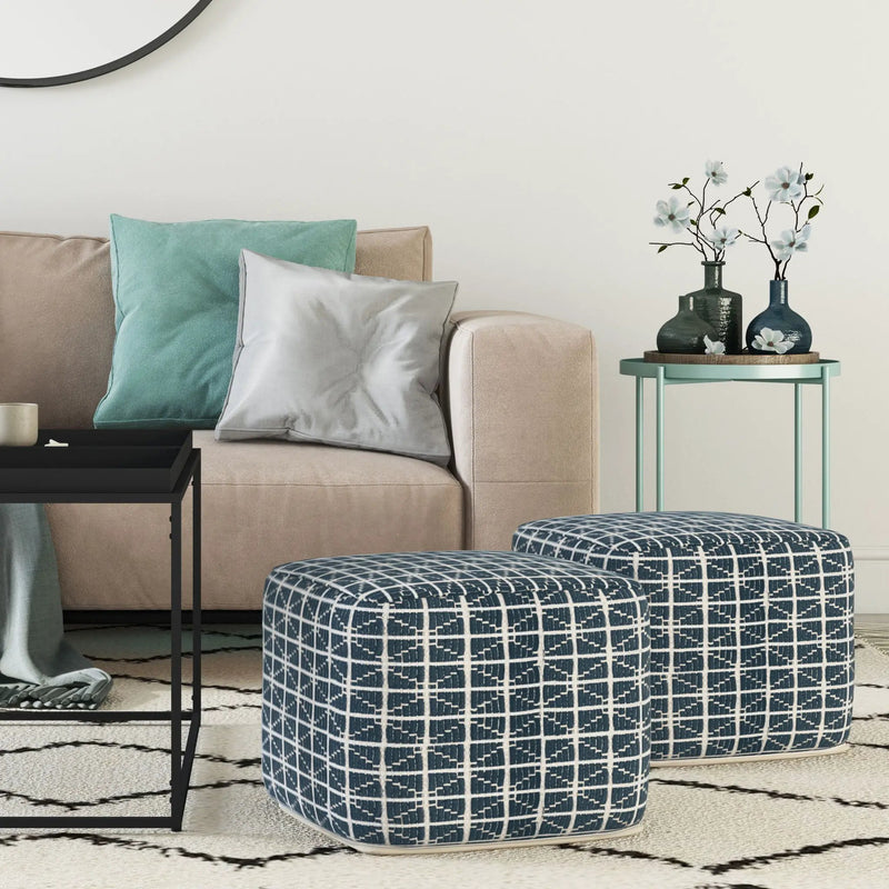 Noreen - Upholstered Square Pouf by HouseOfZazla