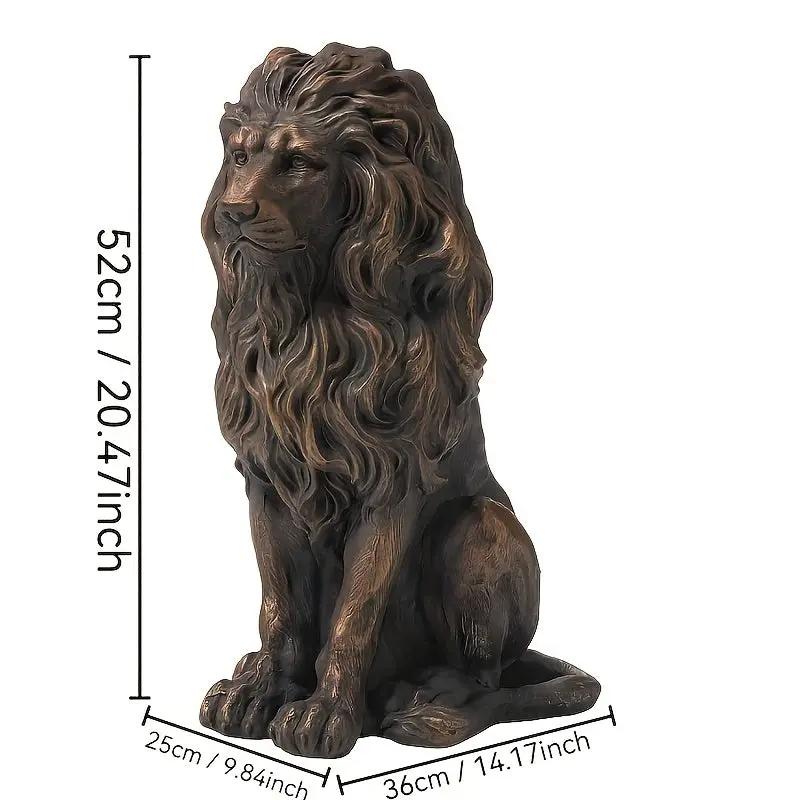 20.5" Resin Lion Statue, Outdoor and Indoor Decorative Sculpture by HouseOfZazla