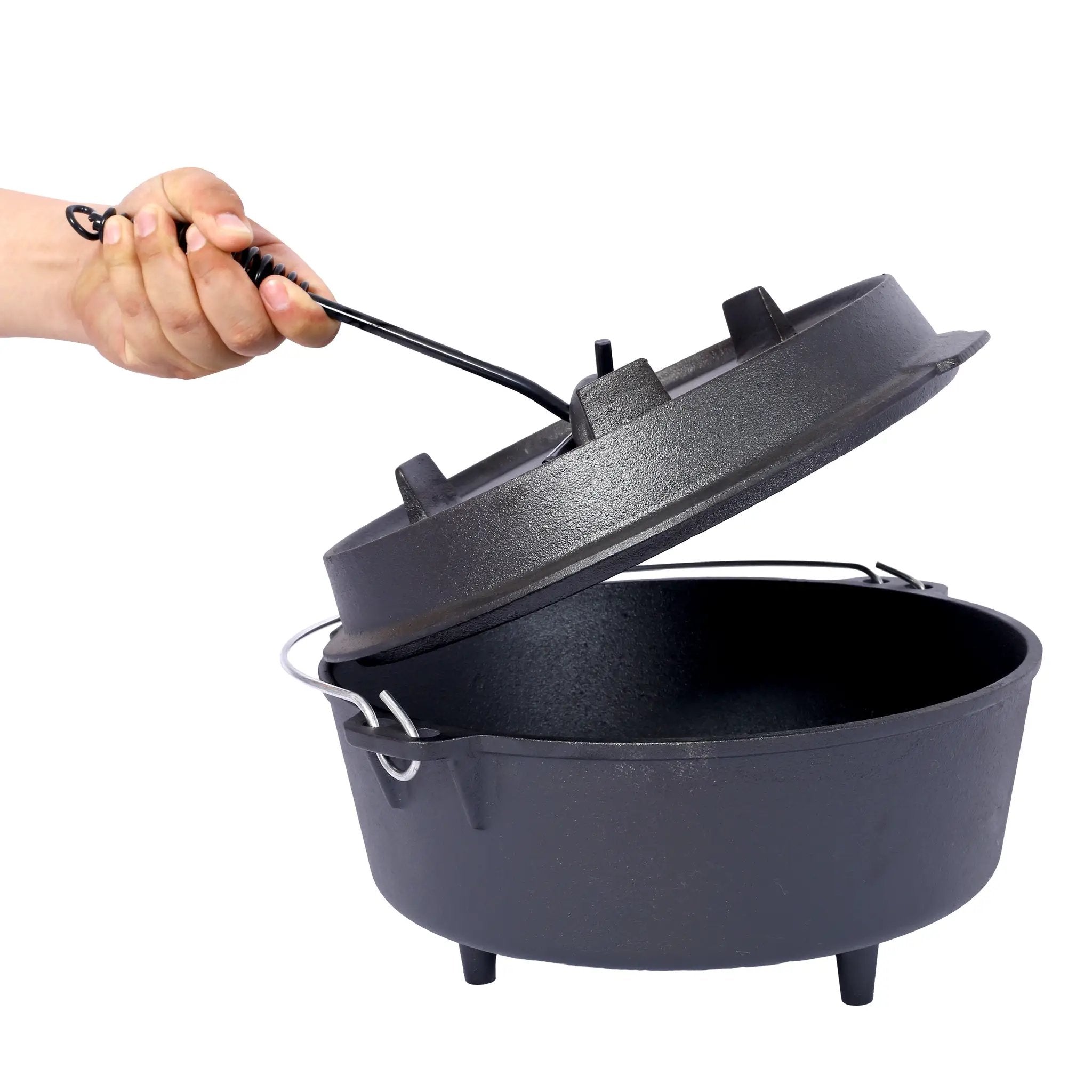 Pre-Seasoned Cast Iron Dutch Oven With Skillet Lid by HouseOfZazla
