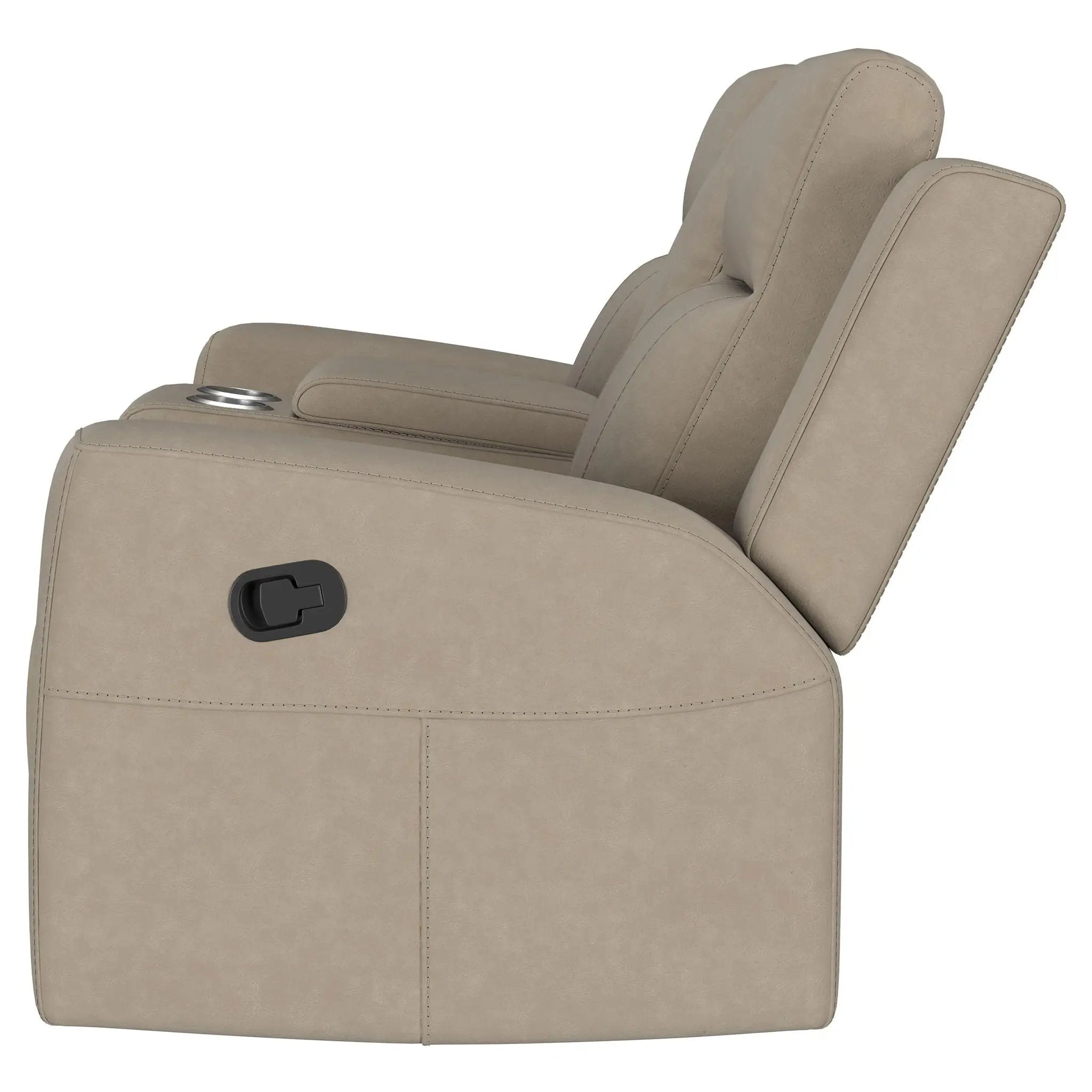 Brentwood Upholstered Motion Reclining Loveseat Taupe by Unique Piece Furniture
