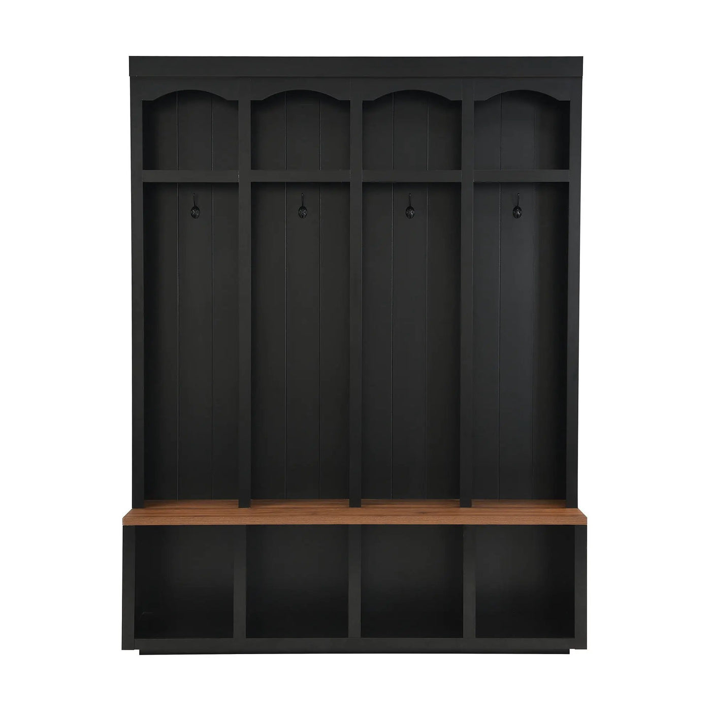 Entryway Hall Tree With Bench, 4 Hooks & Open Storage Space by Unique Piece Furniture