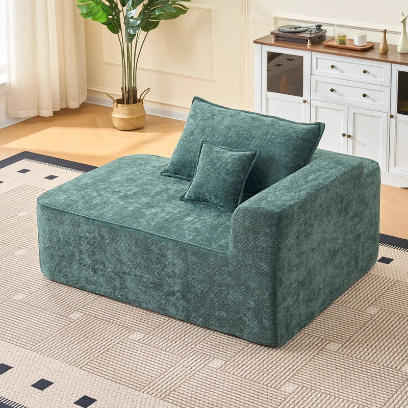 Modern Green Chenille L Shaped Sectional Sofa with Chaise by BLAKHOM