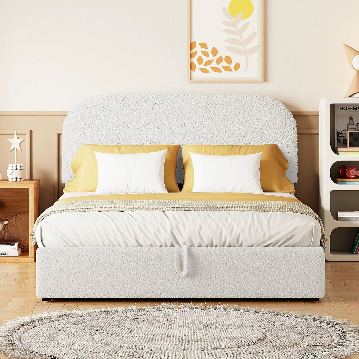 Upholstered Platform Bed With Hydraulic Storage System by Unique Piece Furniture