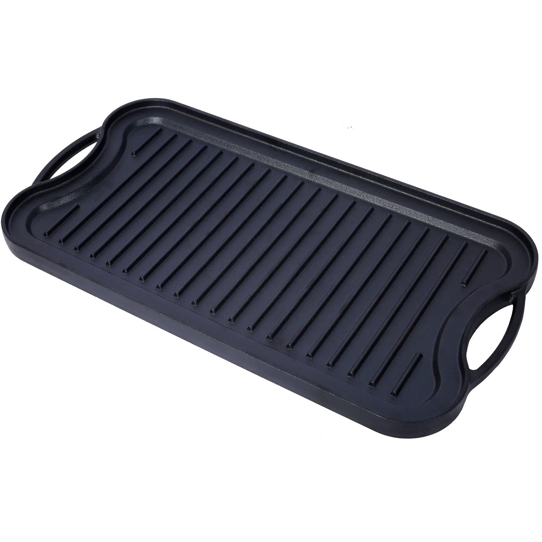 Pre Seasoned Cast Iron Reversible Rectangular Grill / Griddle - Black by HouseOfZazla