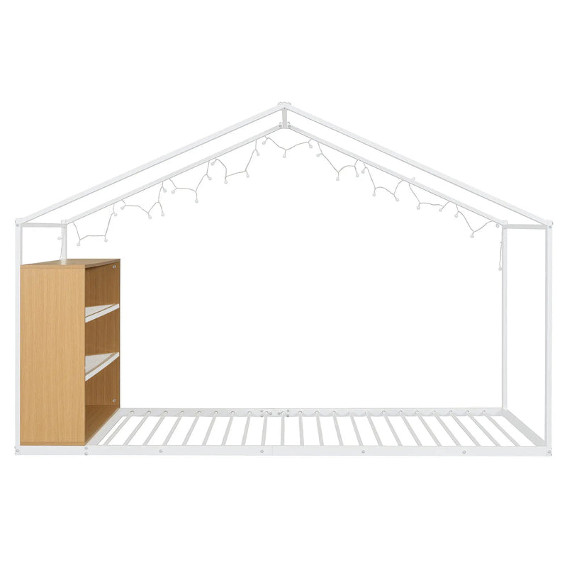 Bed House Frame With Shelves And Lights by HouseOfZazla