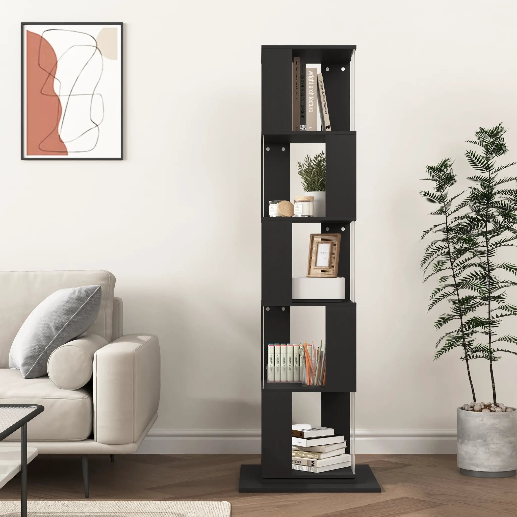 360° Rotating Bookshelf with Acrylic Plate by HouseOfZazla