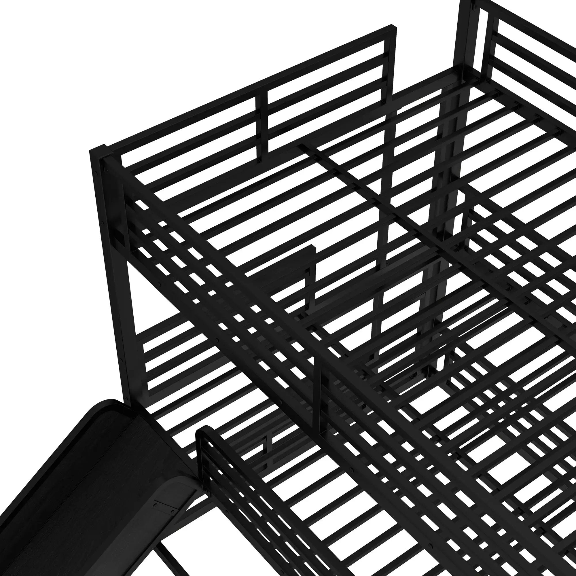 Queen Over Queen Over Queen Bunk Bed with Slide by HouseOfZazla