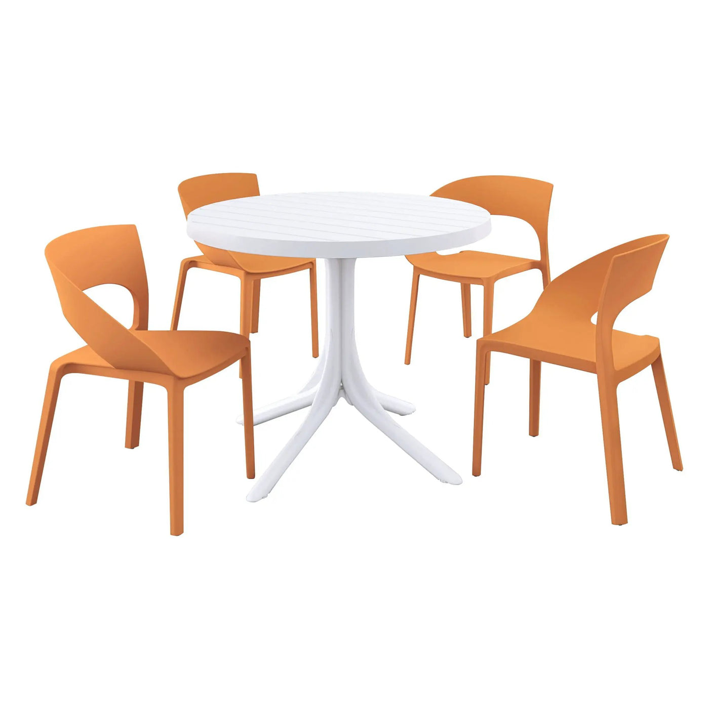 4 Piece Set Of Modern Designed Single Chairs With Round Table by Unique Piece Furniture