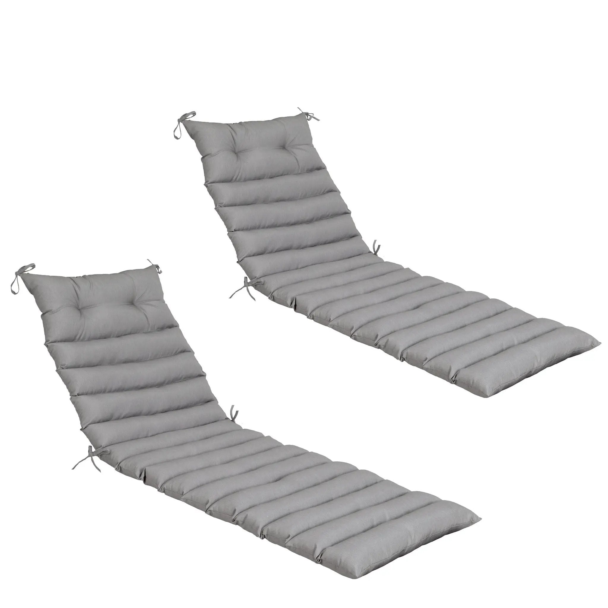 2PCS Set Outdoor Lounge Chair Replacement Cushions - Grey by HouseOfZazla