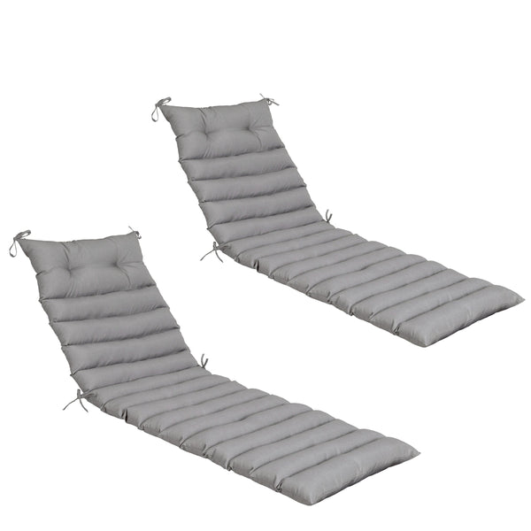 2PCS Set Outdoor Lounge Chair Replacement Cushions - Grey