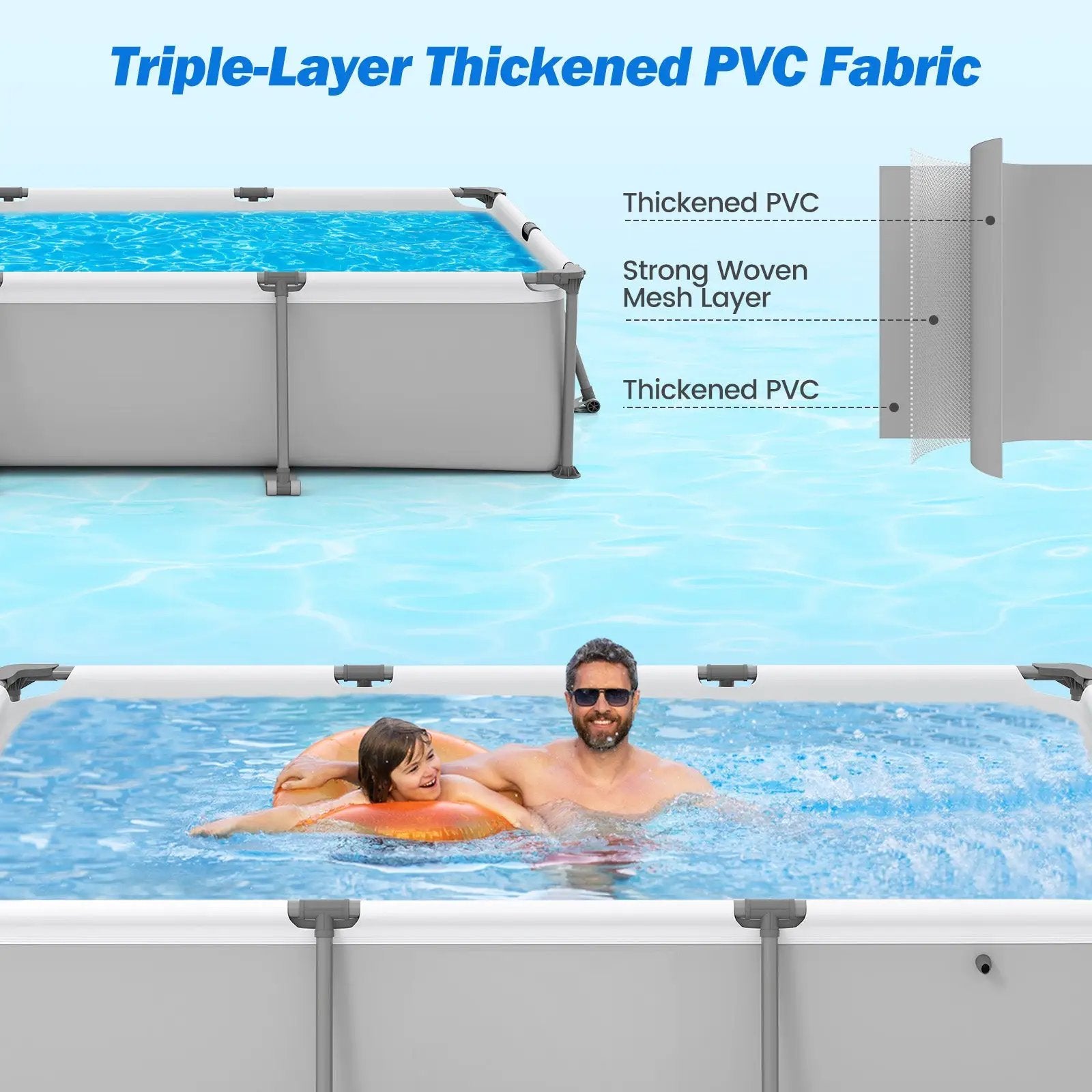690/978/1158/1617 Gal Outdoor Family Swimming Pool with Metal Frame by DirectDeals