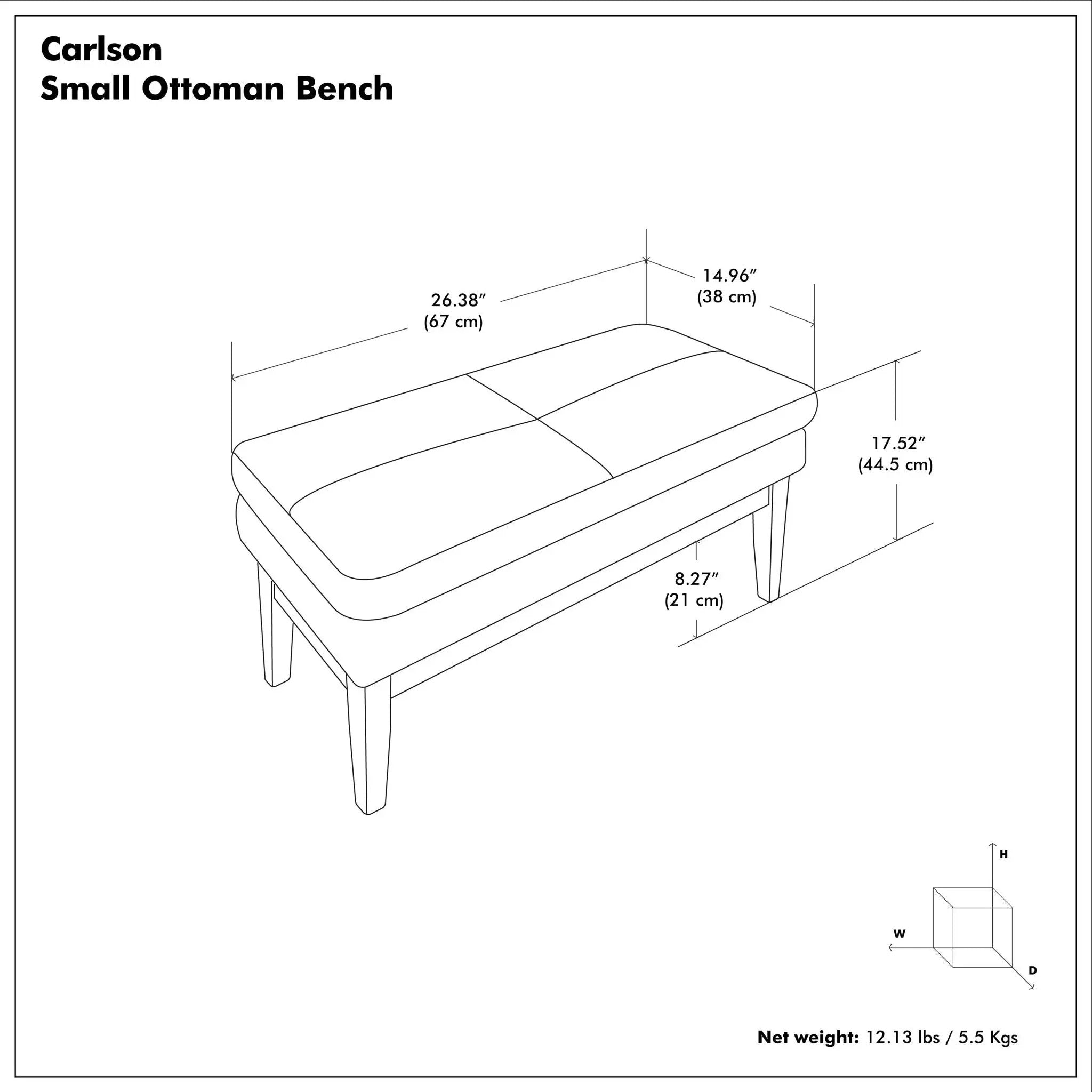 Carlson - Ottoman Bench, Mid Century Design by Unique Piece Furniture