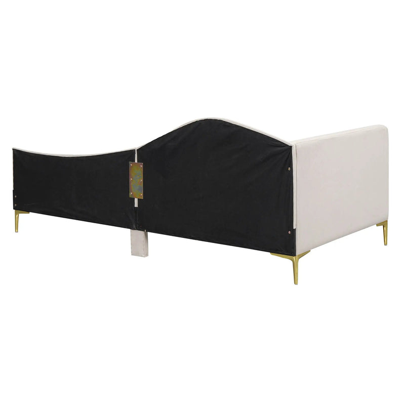 Upholstered Daybed With Headboard And Armrest, Support Legs by HouseOfZazla