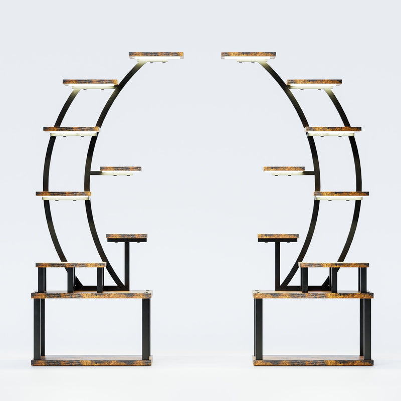 9 Tiered Indoor Plant Stand With 5 Adjustable Grow Lights by HouseOfZazla