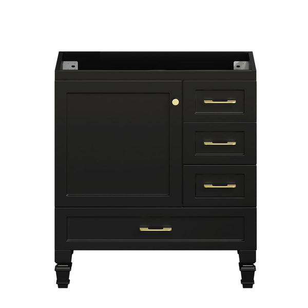 30" Black Bathroom Vanity