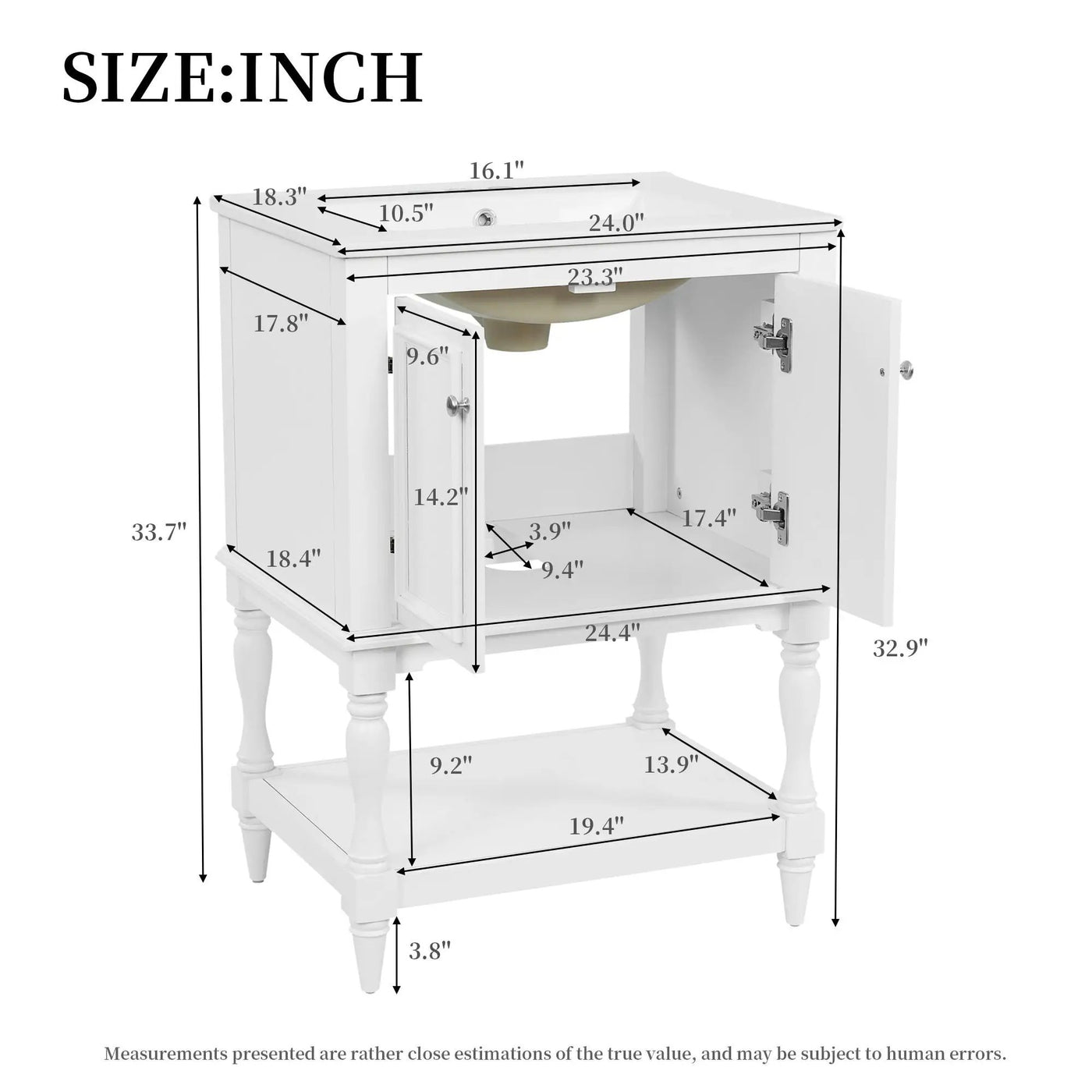 Modern Bathroom Vanity With Sink, Rectangular Cabinet With Open Shelf And Closed Storage by HouseOfZazla