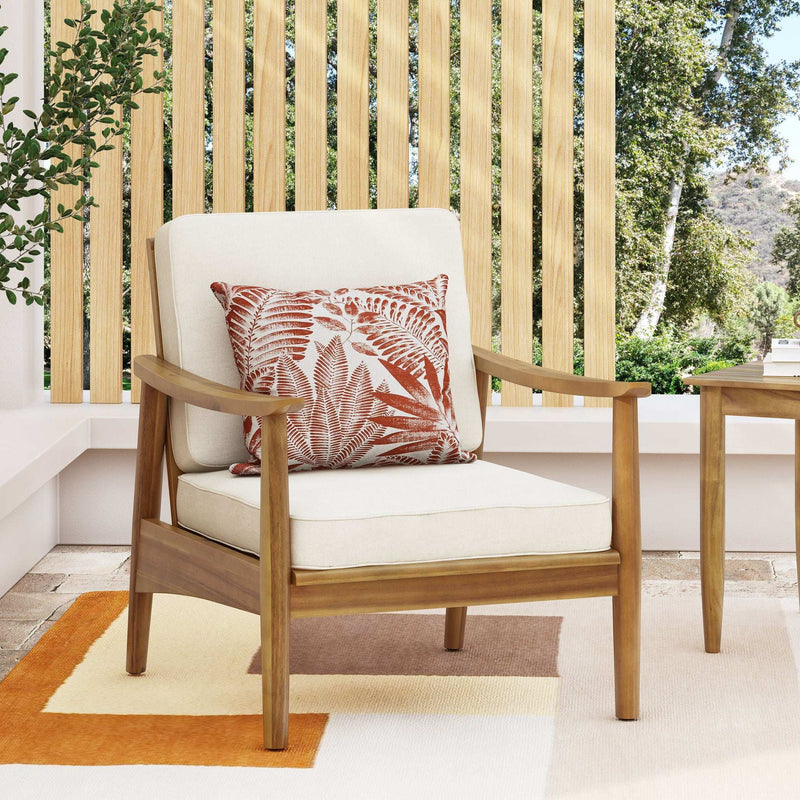 Emmry Outdoor Acacia Wood Club Chair by HouseOfZazla
