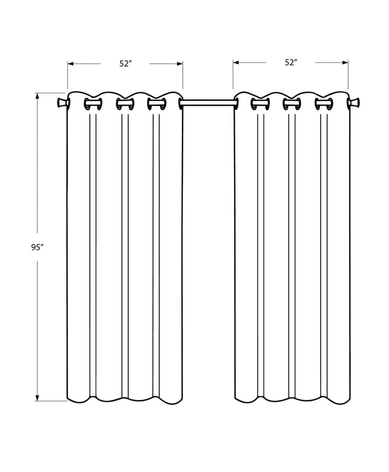2 Pieces Set, Curtain Panel, Room Darkening, Grommet, Contemporary & Modern by Unique Piece Furniture