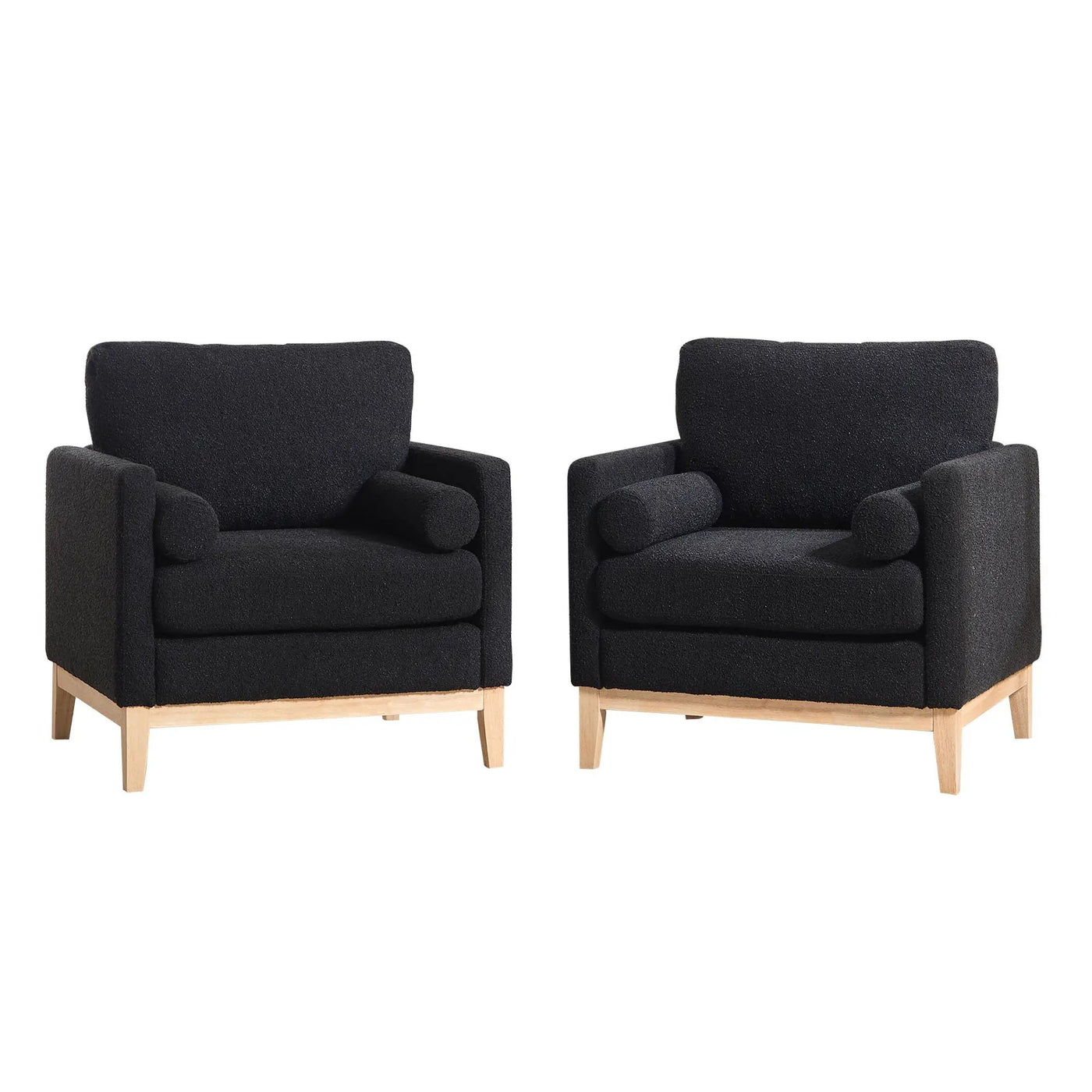 Wide Modern Performance Accent Chair With Natural Legs by Unique Piece Furniture