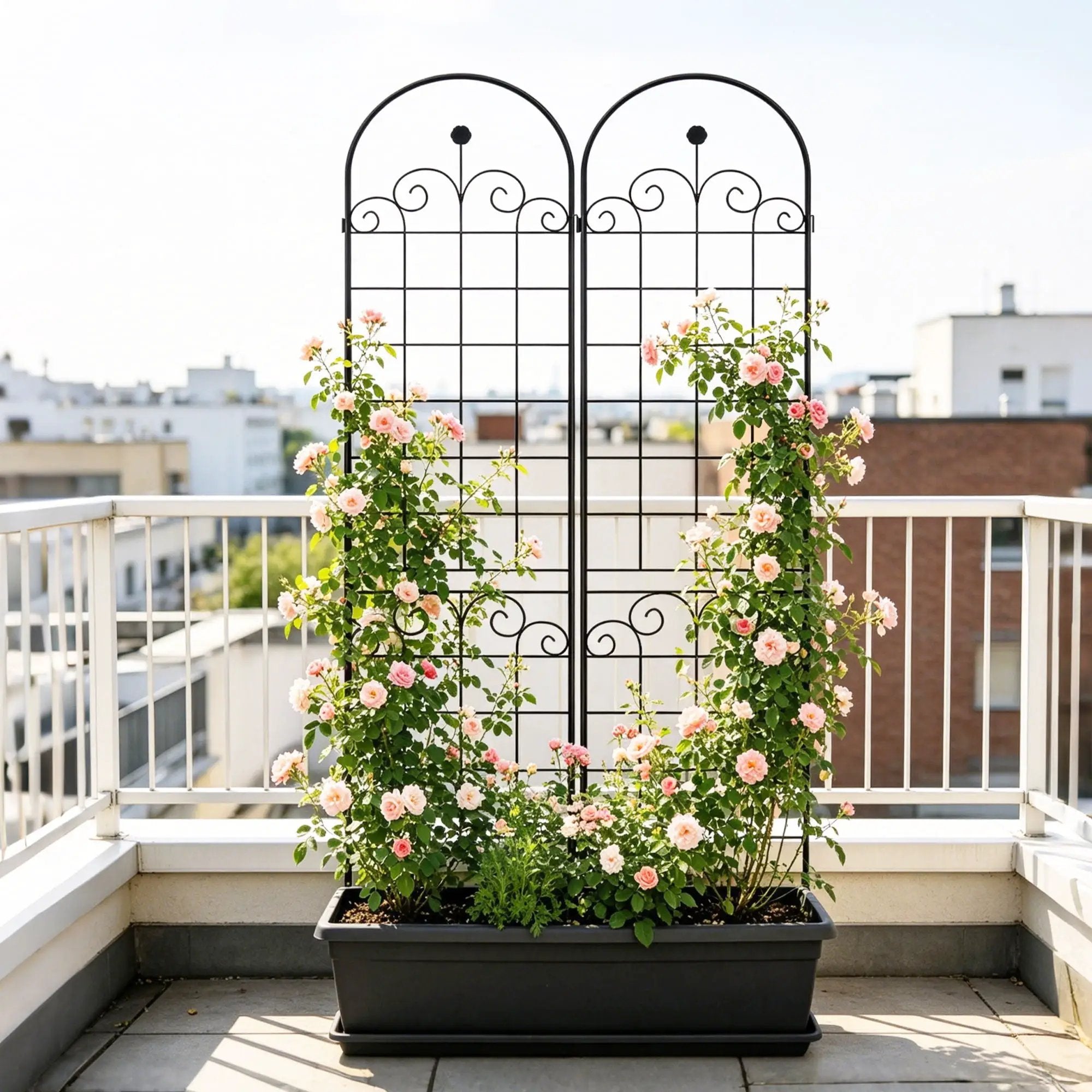 Metal Garden Trellis For Climbing Plants Outdoor Rustproof Plant Support Rose Trellis Netting Trellis by HouseOfZazla