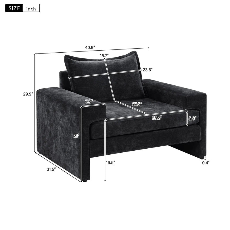 Upholstered Accent Chair With Wide Armrests And Ergonomic Back Support by HouseOfZazla