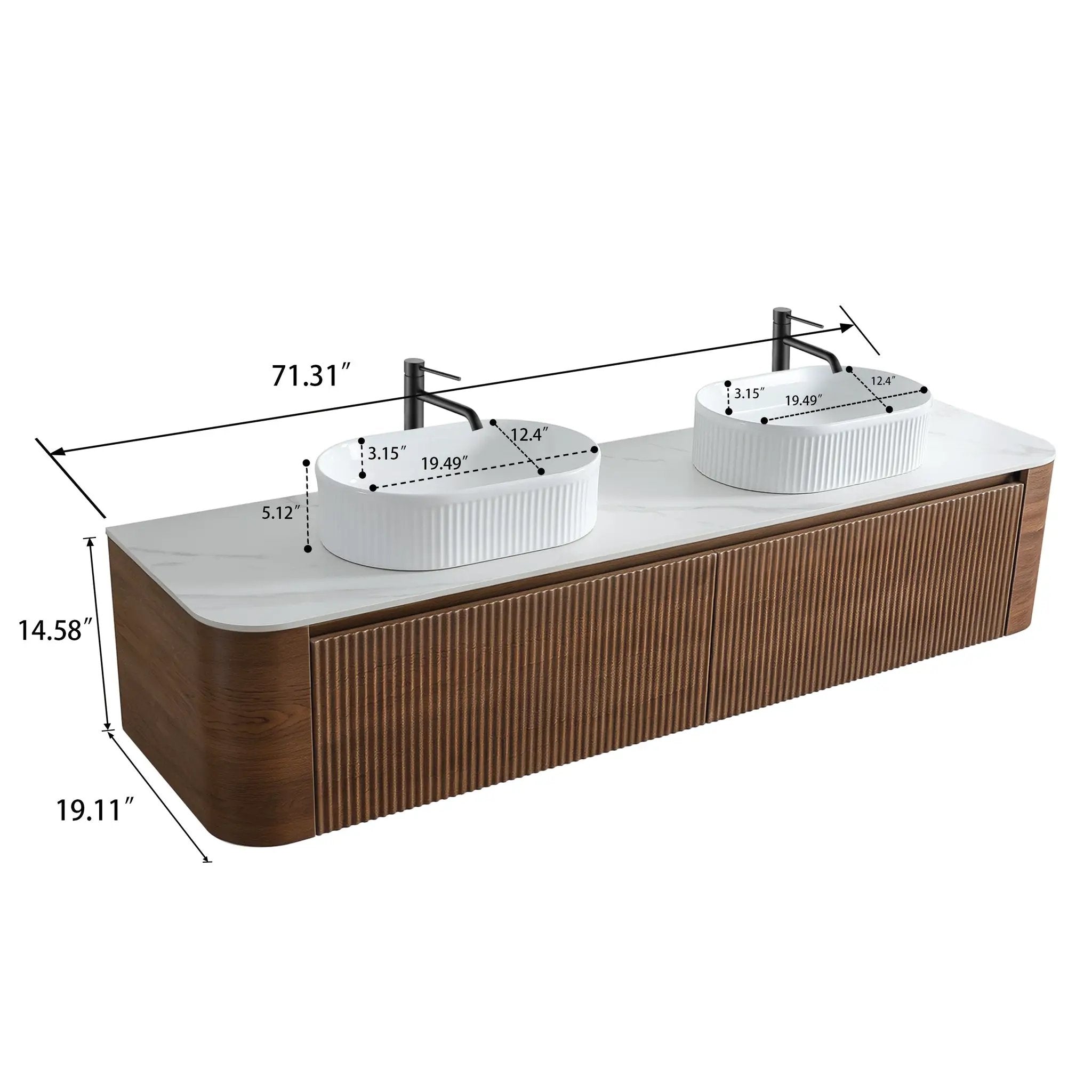 Erba 72 Inch Bathroom Vanity with Sink by HouseOfZazla