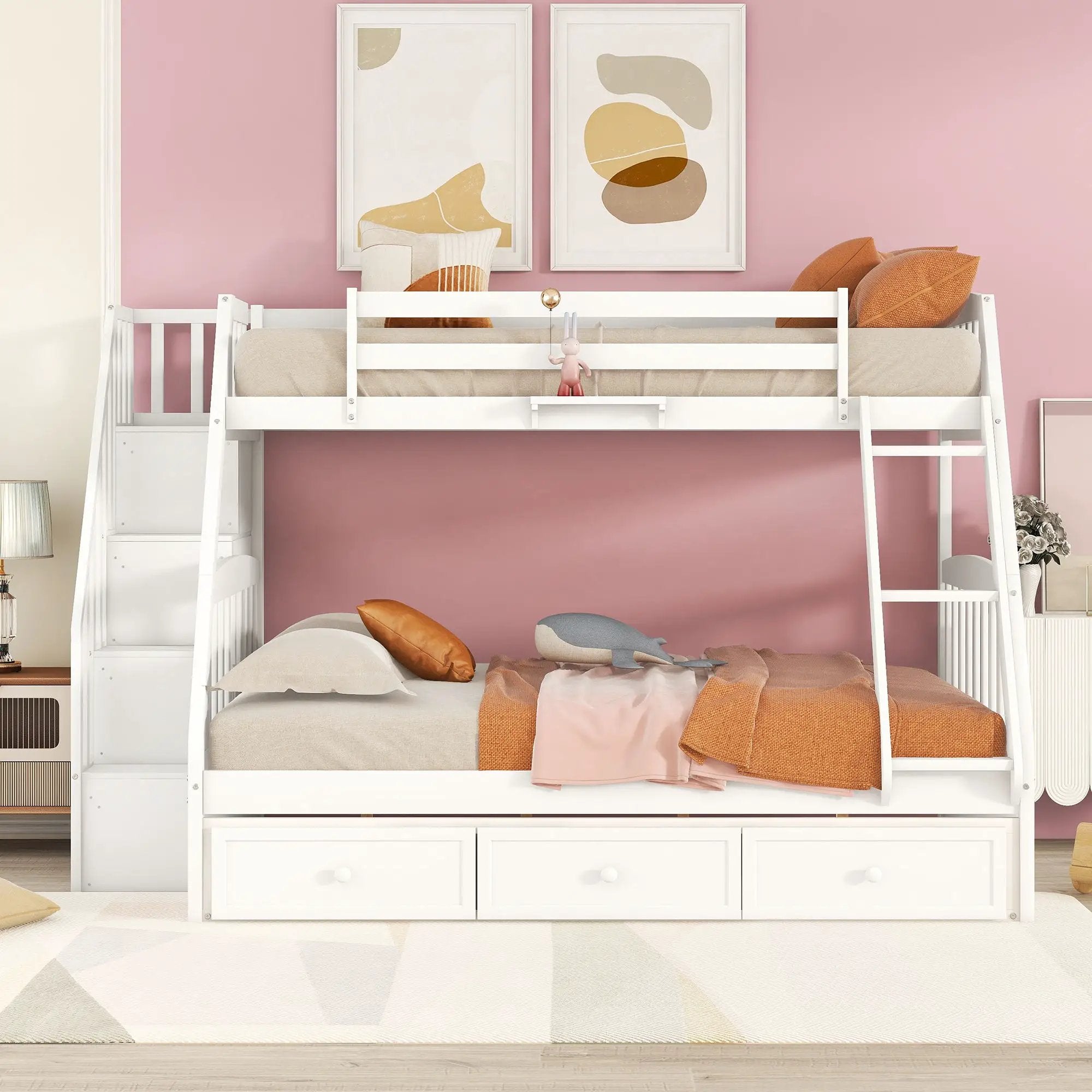 Bunk Bed With Drawers, Ladder And Storage Staircase by Unique Piece Furniture